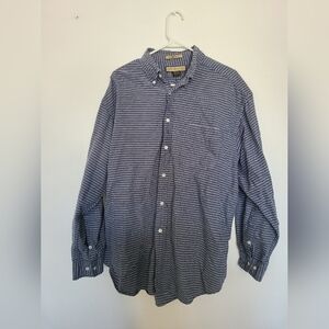 Naturalife The Big Shirt Blue Checkered Cotton Button Down Mens Size Large
